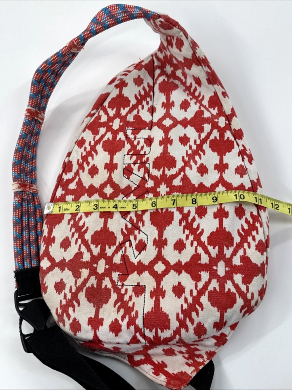 Kavu Rope Sling Crossbody Bag Large Red White Aztec Hiking Adjustable Strap - Picture 5 of 13